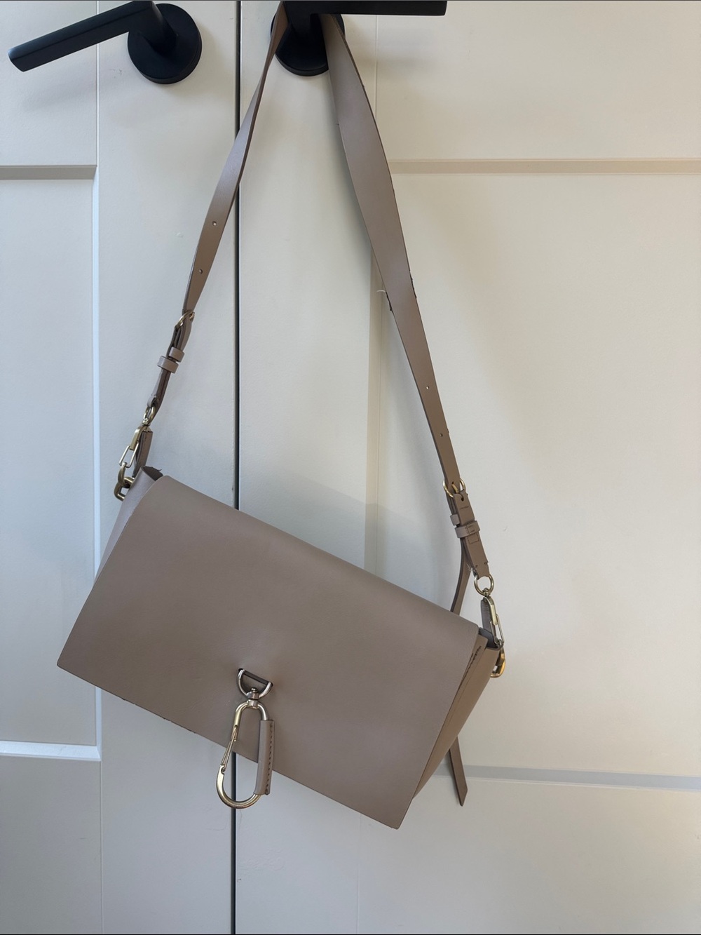 ZAC Zac Posen Taupe Shoulder Bag with Gold Hardware Accent (Retail $395)